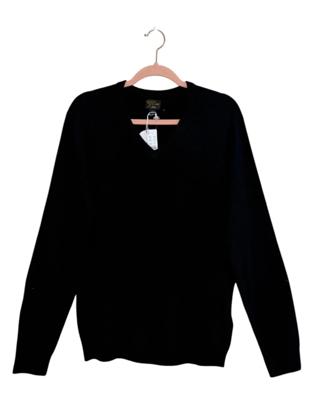 J. Crew Men's Cashmere V- Neck Sweater in Black Size L (NEW WITH DEFECTS)